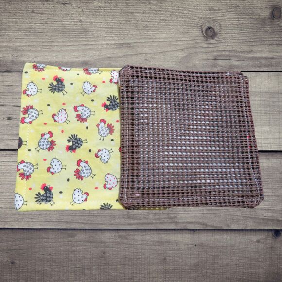 Jar Gripper, Handmade Jar Opener, Yellow with Chickens - Picture 2 of 2